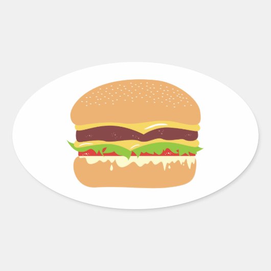 burger ovale sticker (Voorkant)
