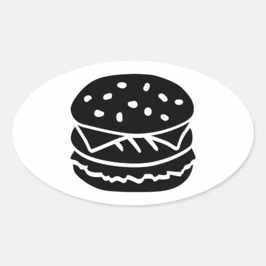 Burger Ovale Sticker (Voorkant)