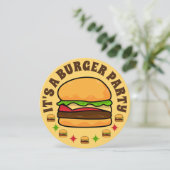 Burger Party Birthday Invitation Kaart (Staand voorkant)