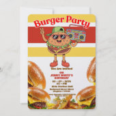 Burger Party Themed Invitation Kaart (Voorkant)