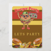 Burger Party Themed Invitation Kaart (Achterkant)
