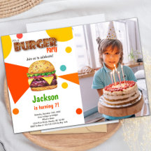  Burger Party-uitnodigingen voor kinderen