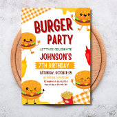 Burger Party Verjaardag Uitnodiging, Achtertuin BB Kaart