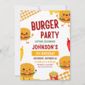 Burger Party Verjaardag Uitnodiging, Achtertuin BB Kaart (Voorkant)