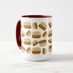 Burger Pattern Fun Foodie Mok