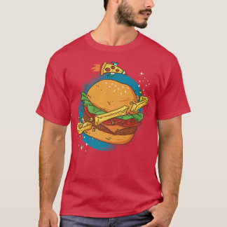 Burger Planet Astronaut Astral Cosmic Design For S T-shirt