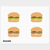 burger rechthoekige sticker (Vel)