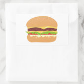 burger rechthoekige sticker (Tas)