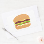 burger rechthoekige sticker (Envelop)