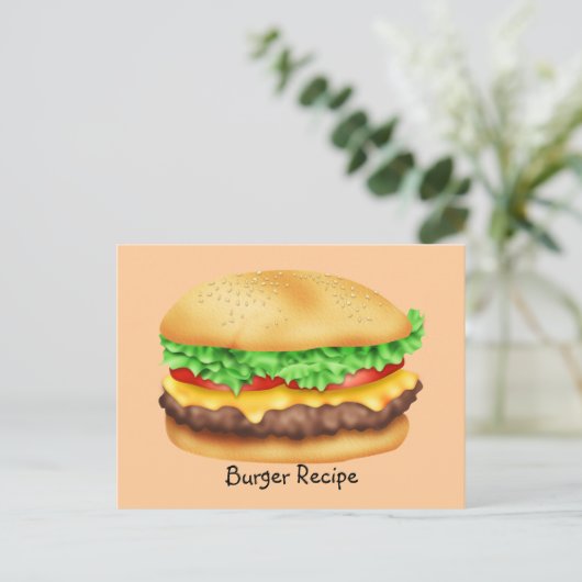 Burger Recipe Card Briefkaart (Staand voorkant)
