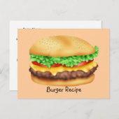 Burger Recipe Card Briefkaart (Voorkant / Achterkant)