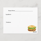 Burger Recipe Card Briefkaart (Achterkant)