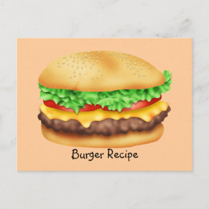 Burger Recipe Card Briefkaart