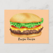 Burger Recipe Card Briefkaart (Voorkant)
