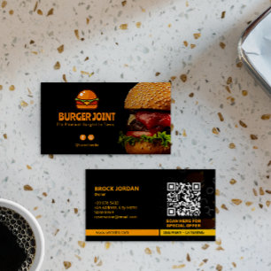 Burger Restaurant Business minimalistisch donker Visitekaartje