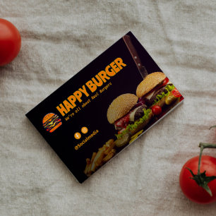 Burger Restaurant Business   minimalistisch donker Visitekaartje