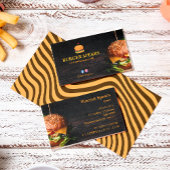 Burger Restaurant Business | minimalistisch donker Visitekaartje