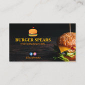 Burger Restaurant Business | minimalistisch donker Visitekaartje (Achterkant)