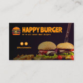 Burger Restaurant Business | minimalistisch donker Visitekaartje (Achterkant)