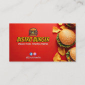 Burger Restaurant Business | Minimalistisch helder Visitekaartje (Achterkant)