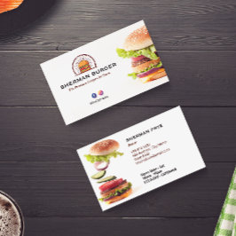 Burger Restaurant Business | minimalistisch wit Visitekaartje