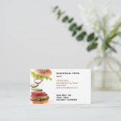Burger Restaurant Business | minimalistisch wit Visitekaartje (Staand voorkant)