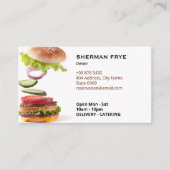Burger Restaurant Business | minimalistisch wit Visitekaartje (Voorkant)