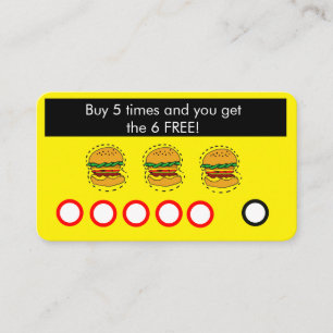 burger restaurant, fast food coupon klantkaart visitekaartje