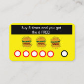 Burger Restaurant, Fastfood Coupon Klantenkaart Visitekaartje (Voorkant)
