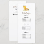 Burger Restaurant/Food truck Menu Kaart (Voorkant / Achterkant)
