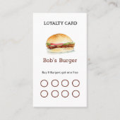 Burger restaurant Loyalty visitekaartje (Voorkant)