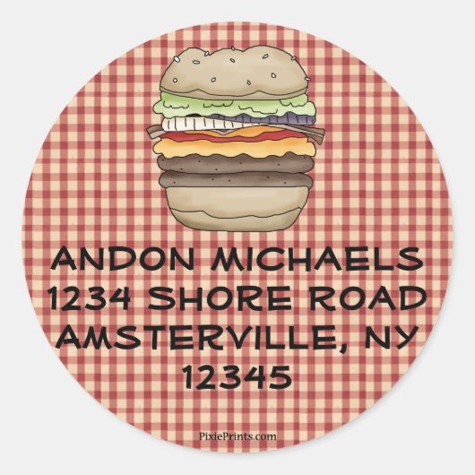 Burger retour adreslabel ronde sticker (Voorkant)