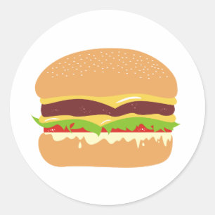 burger ronde sticker
