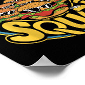 Burger Squad Grappig Cheeseburger Lover Food Hambu Poster (Hoek)