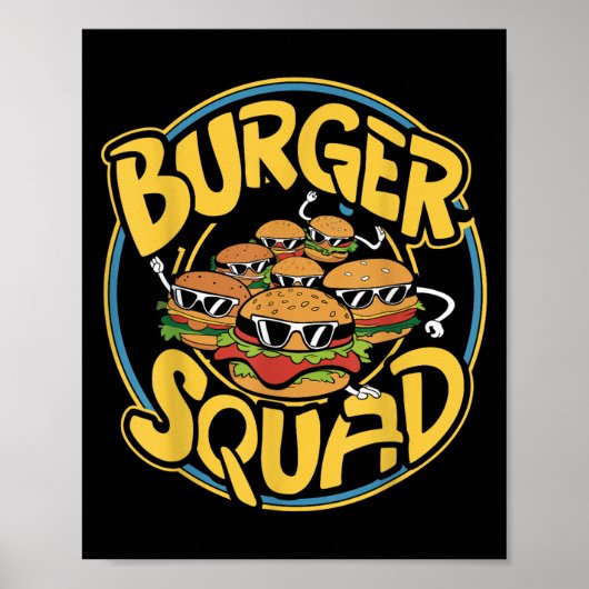 Burger Squad Grappig Cheeseburger Lover Food Hambu Poster (Voorkant)