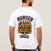 🍔 Burger Station Creatief Restaurant Crew Uniform T-shirt (Achterkant)