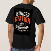 🍔 Burger Station Restaurant Kookploeg 🍟 T-shirt (Achterkant)