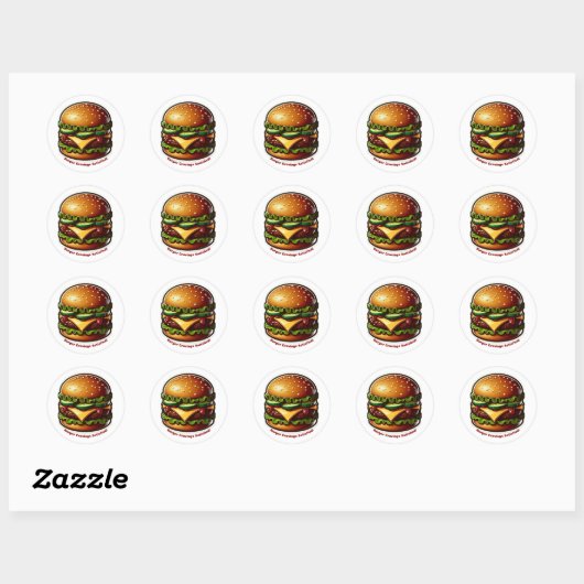 Burger Sticker Eetlust Vervuld Ontwerp (Vel)