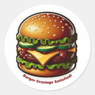 Burger Sticker Eetlust Vervuld Ontwerp
