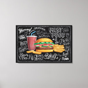 Burger Time Fast Food Bonanza Canvas Afdruk