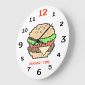 Burger Time – Pixel Art Ontwerp Grote Klok (Hoek)
