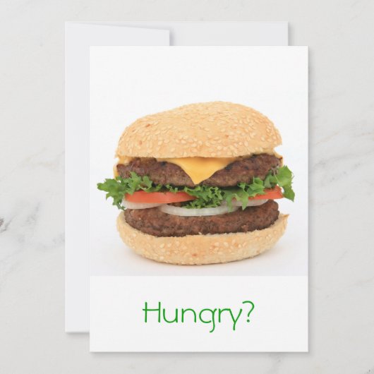 Burger-uitnodiging voor een maaltijd kaart (Voorkant)