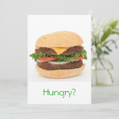 Burger-uitnodiging voor een maaltijd kaart (Staand voorkant)