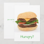 Burger-uitnodiging voor een maaltijd kaart (Voorkant / Achterkant)