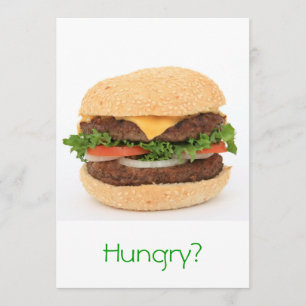 Burger-uitnodiging voor een maaltijd kaart