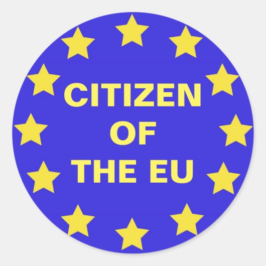 Burger van de EU - Brexit Ronde Sticker (Voorkant)