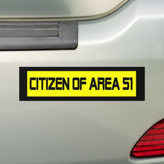 burger van gebied 51 bumpersticker (Op auto)