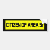 burger van gebied 51 bumpersticker (Voorkant)