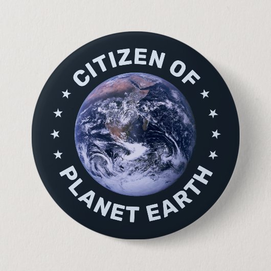 Burger van Planet Earth Ronde Button 7,6 Cm (Voorkant)