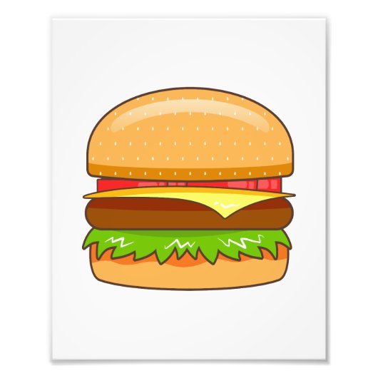 Burger Vector Illustratie Foto Afdruk (Voorkant)
